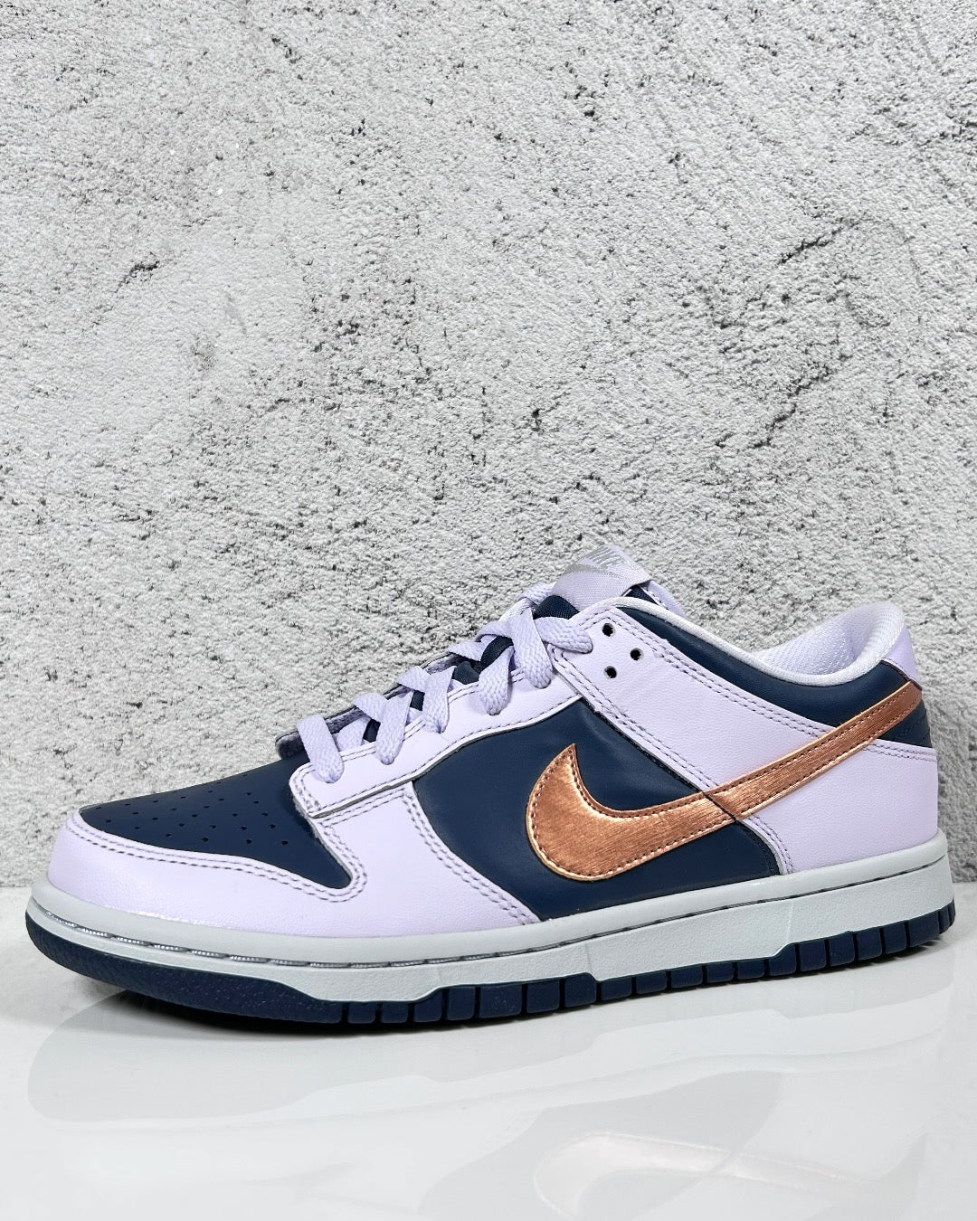 Nike Dunk Low SE GS Copper Swoosh Navy Purple