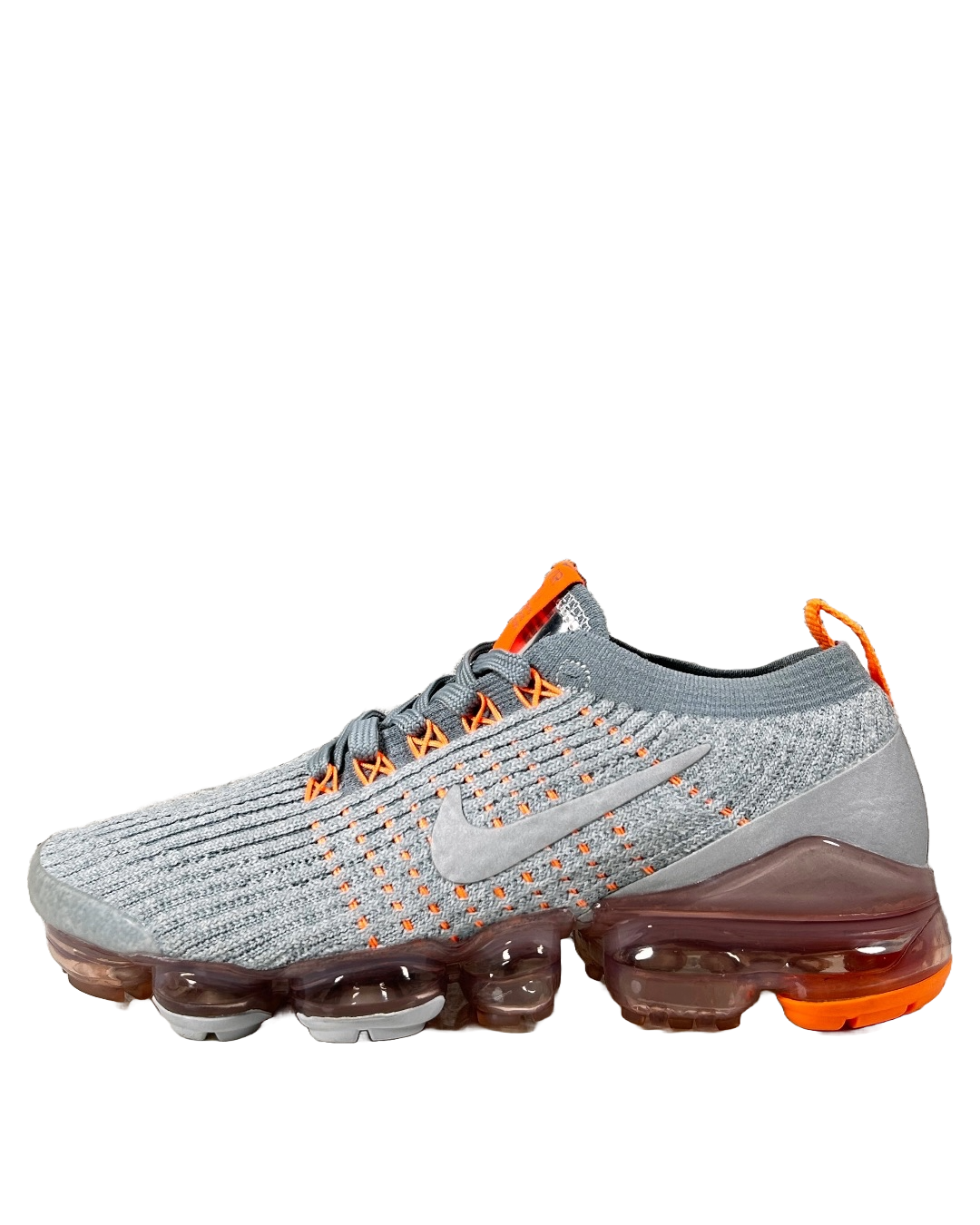 Nike vapormax flyknit grey orange best sale