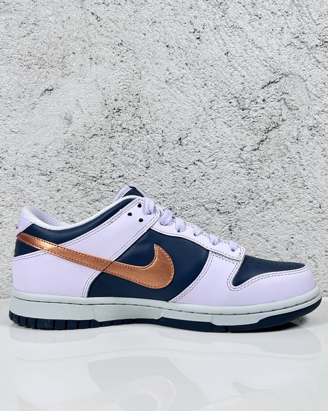 Nike Dunk Low SE GS Copper Swoosh Navy Purple