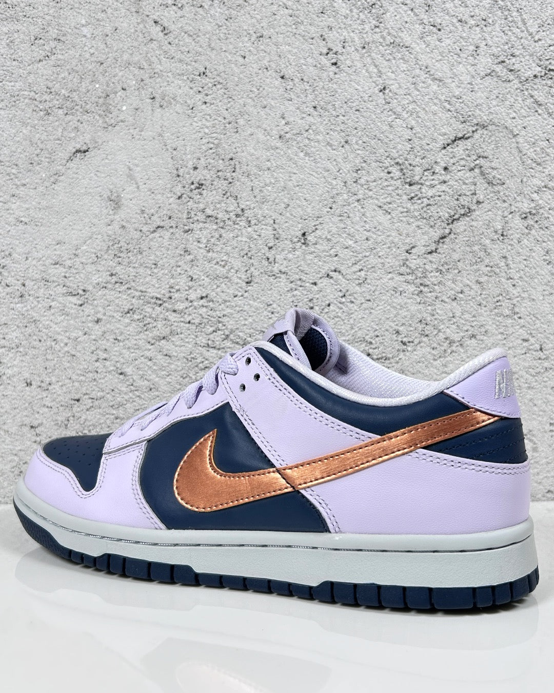 Nike Dunk Low SE GS Copper Swoosh Navy Purple
