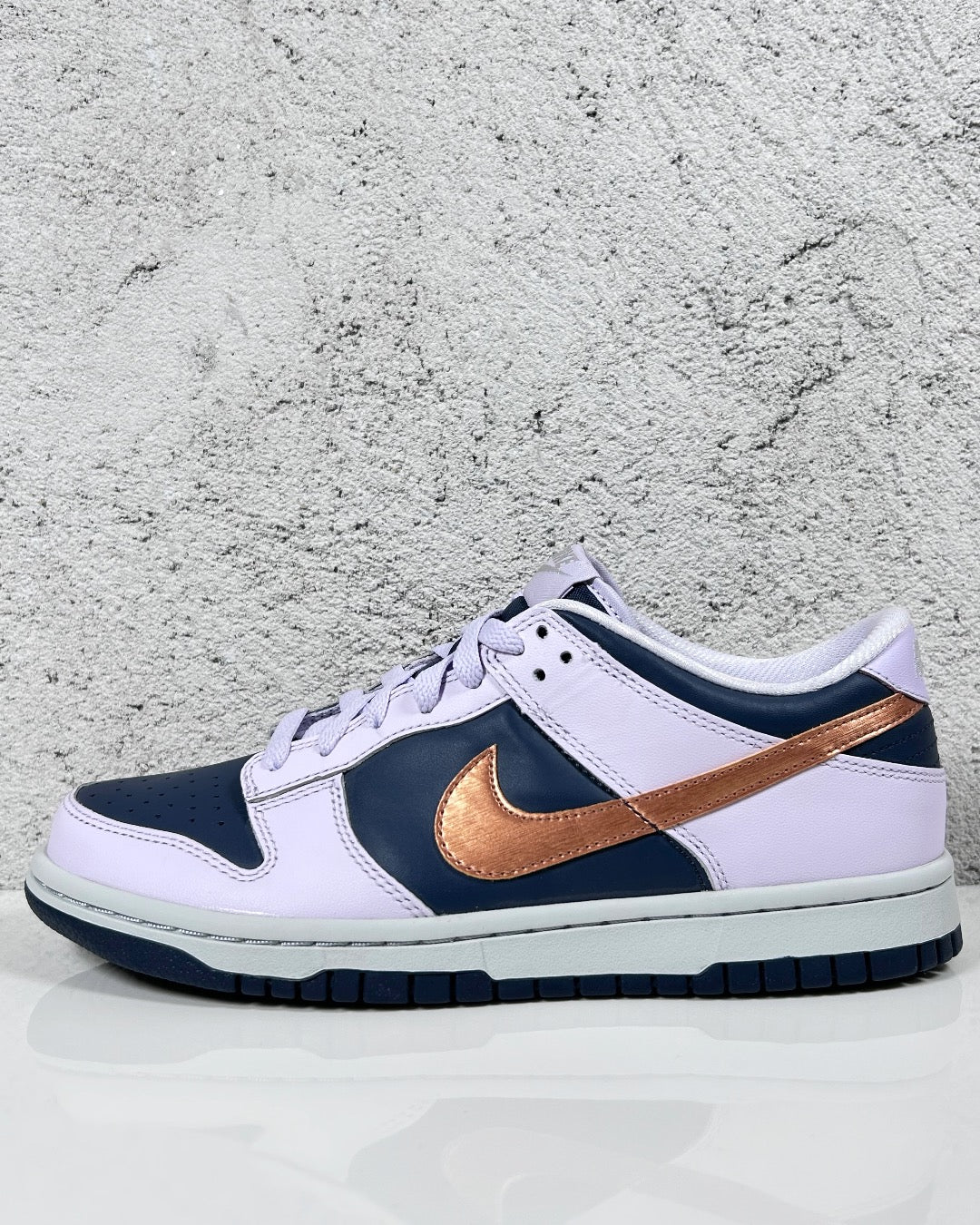 Nike Dunk Low SE GS Copper Swoosh Navy Purple