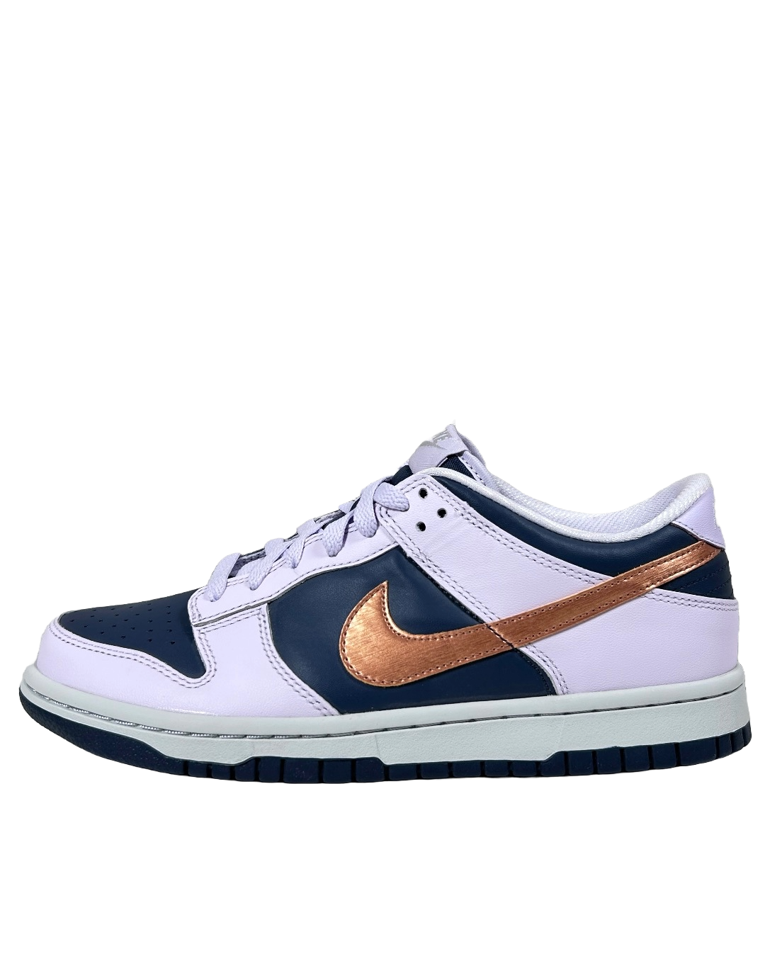 Nike Dunk Low SE GS Copper Swoosh Navy Purple
